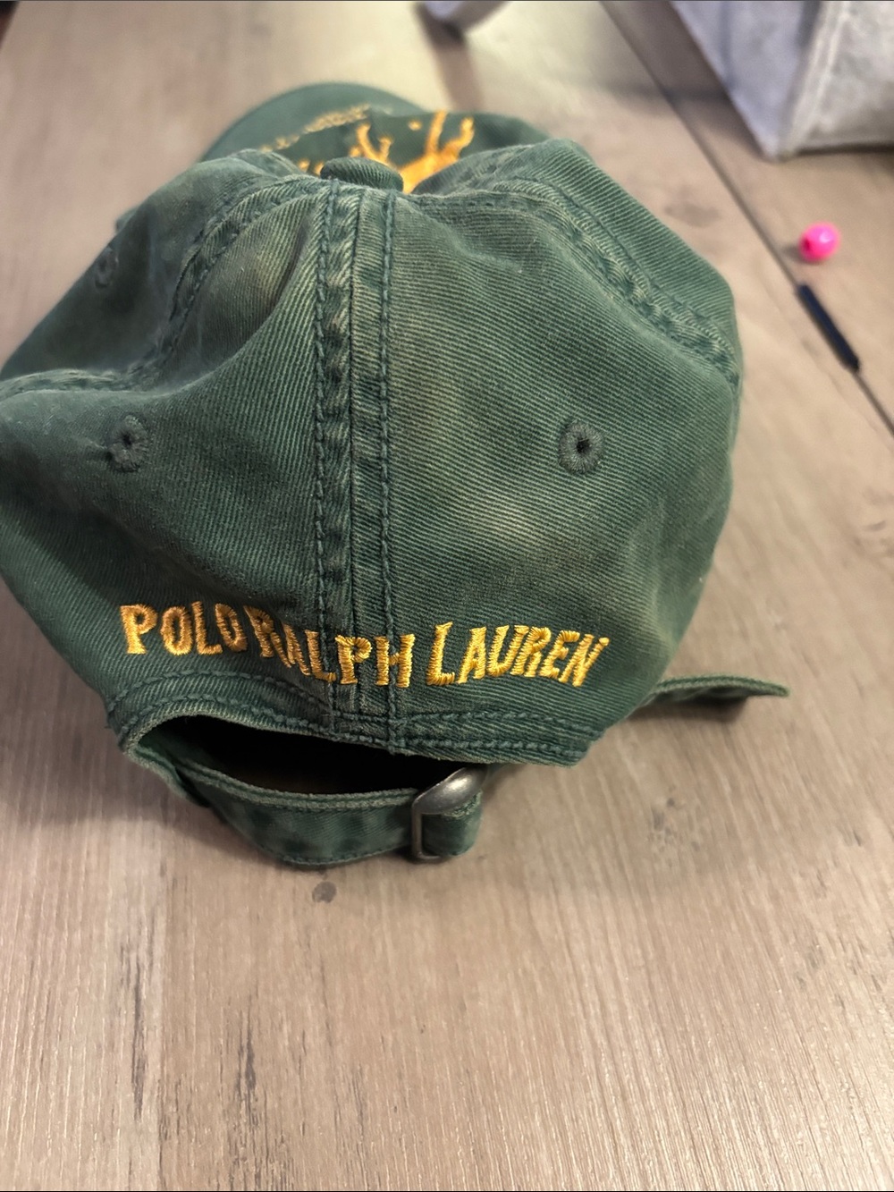 Polo Ralph Lauren Green Baseball Cap with Yellow Embroidered Logo - Picture 2 of 3
